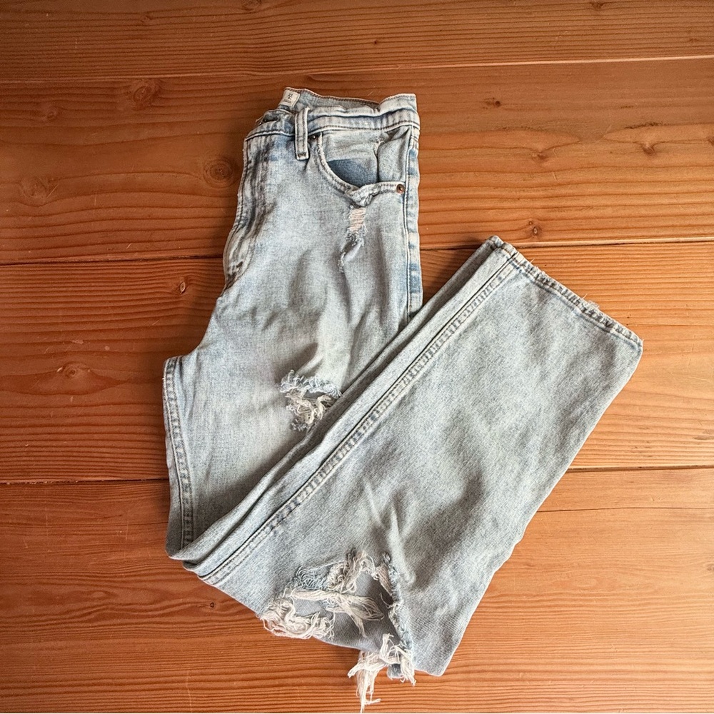 A&F Ultra High Rise Ankle Straight Jeans